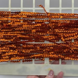 Orange / Red Sequin Row Trim 5mm wide 16+ yards shimmer sewing, art, crafts